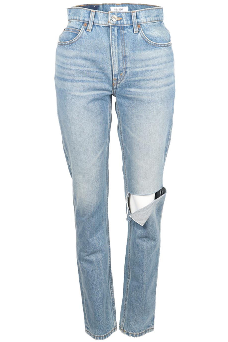 RE/DONE DISTRESSED HIGH RISE STRAIGHT LEG JEANS W25 UK 6-8