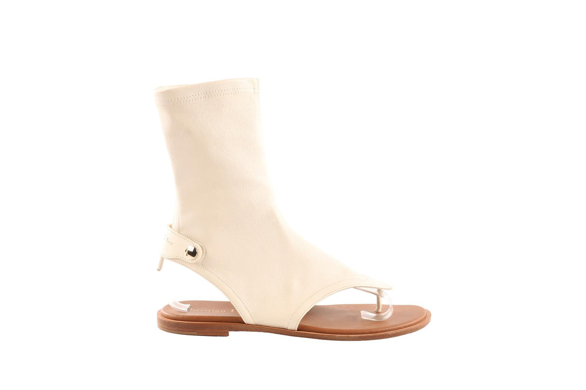 CHRISTIAN DIOR CREAM SPORIT LEATHER THONG SANDALS EU 36 UK 3 US 6