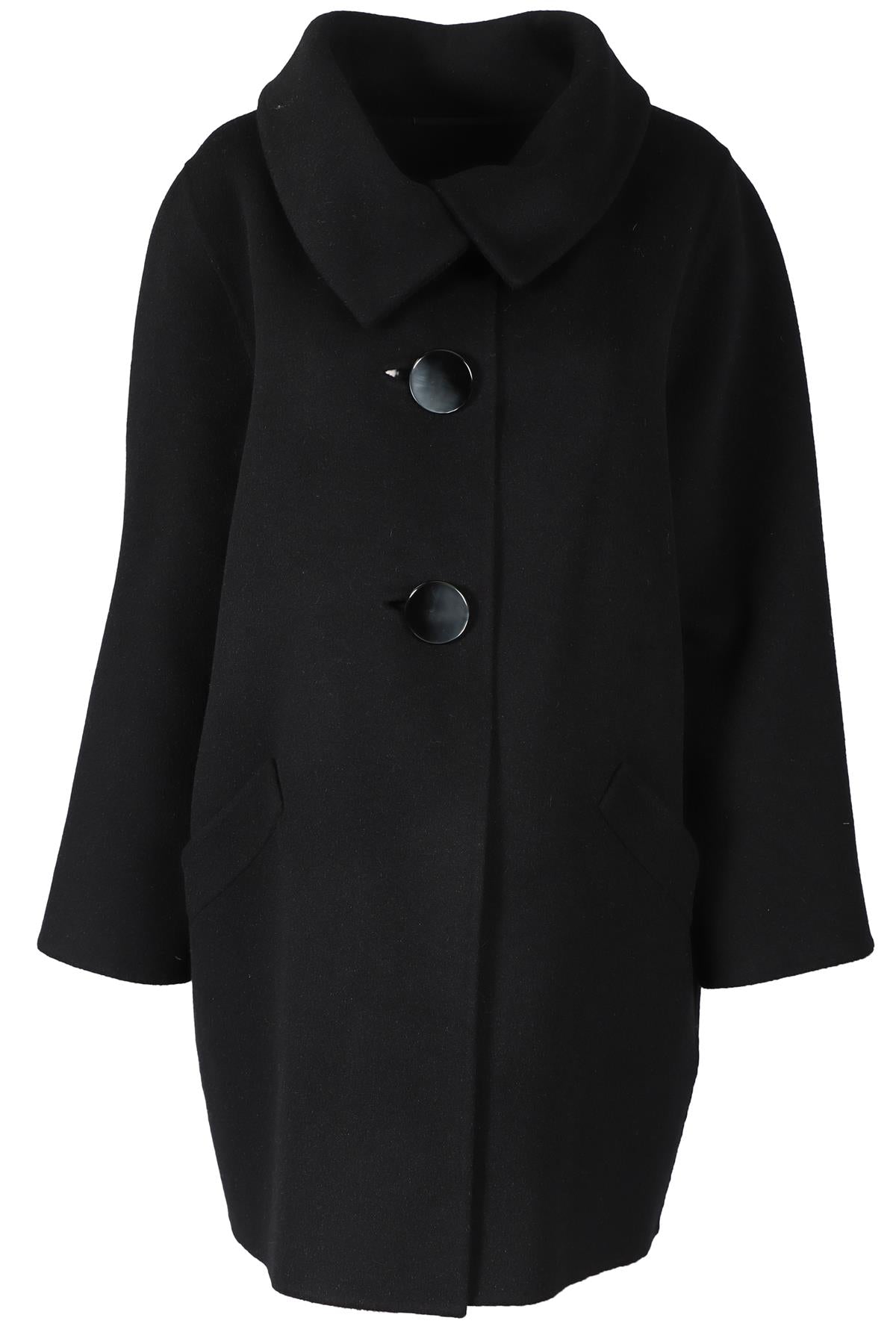 PIACENZA BLACK WOOL BLEND COAT IT 44 UK 12