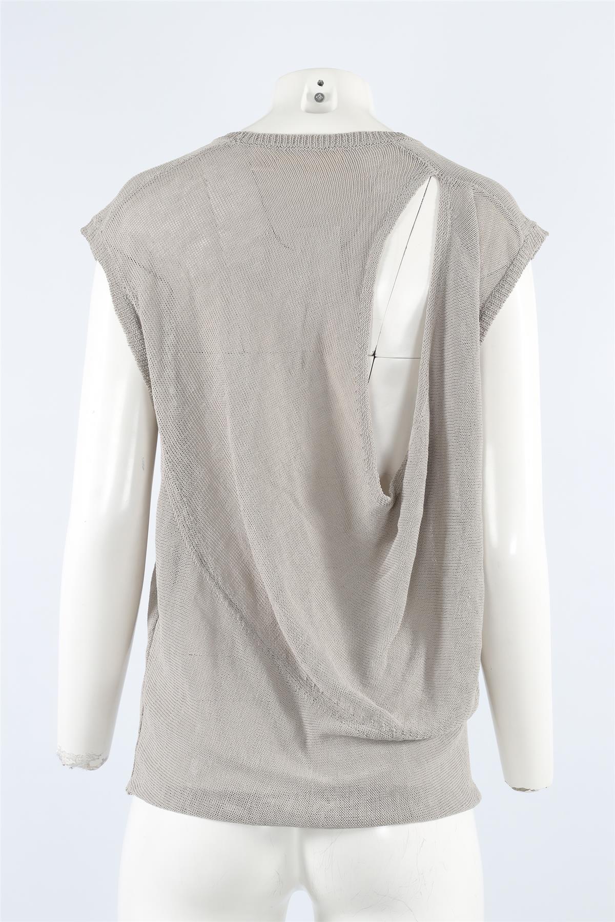 INHABIT GREY LINEN VEST SMALL