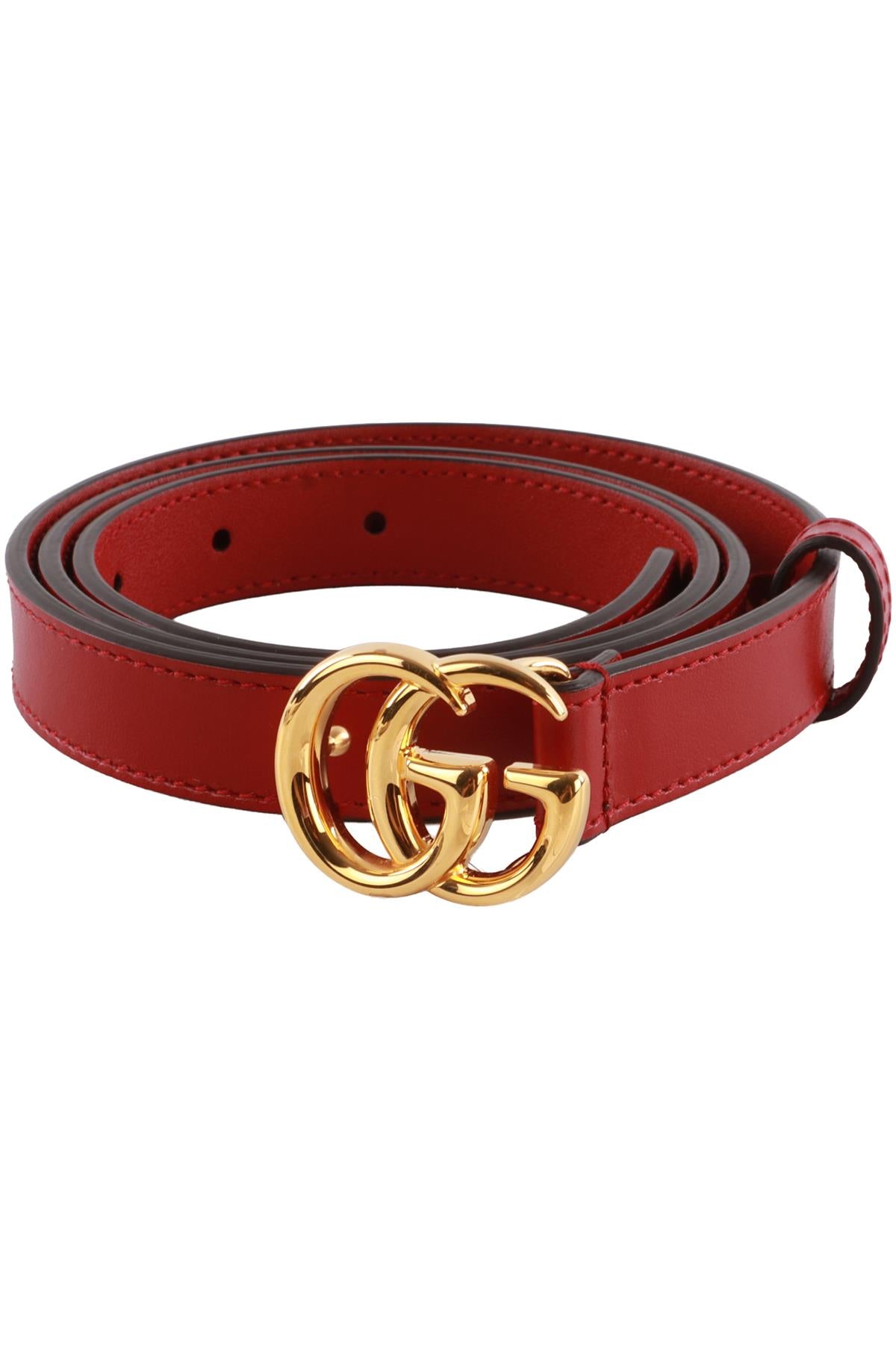 GUCCI RED GG LEATHER WAIST BELT 85CM