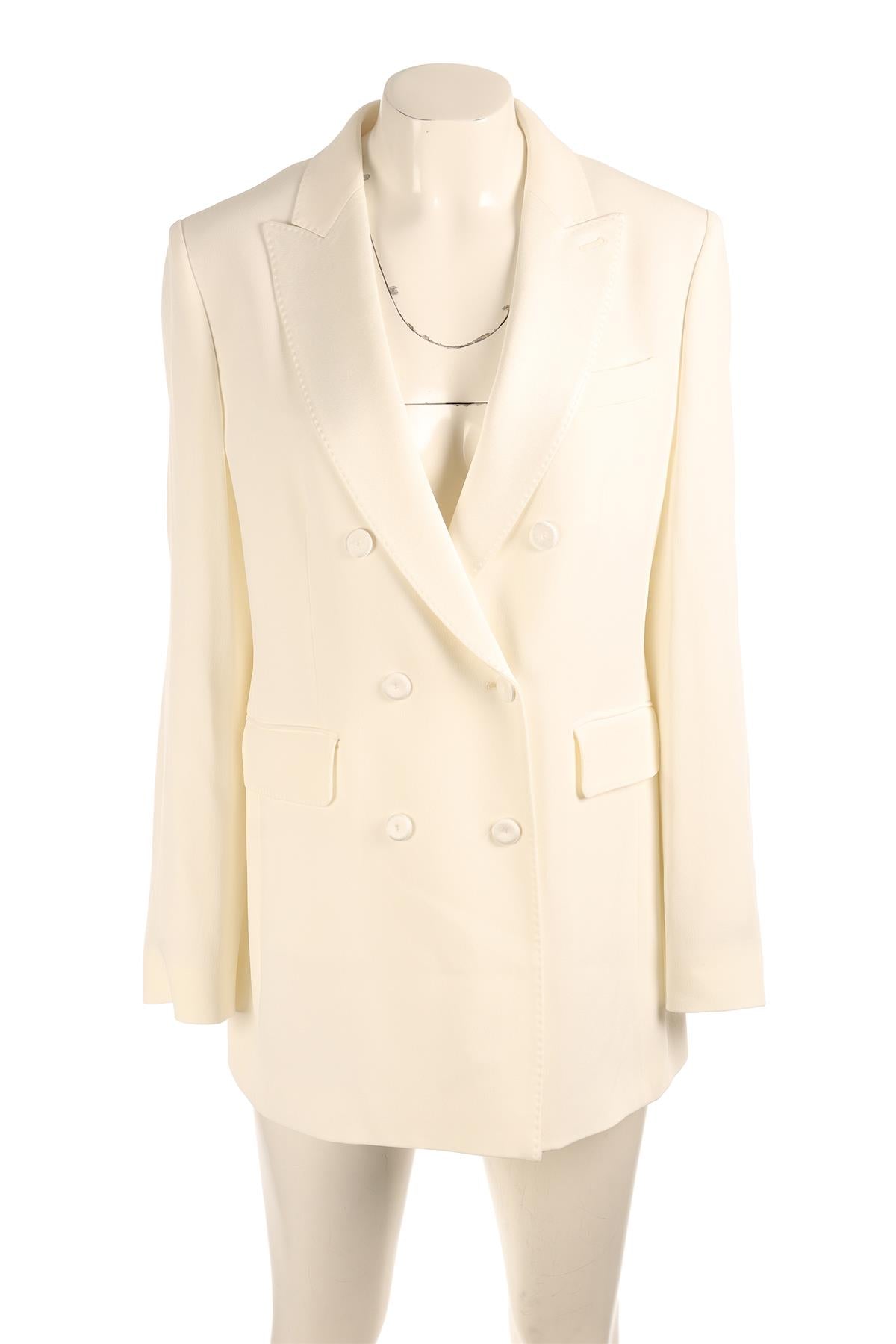 MAX MARA WHITE CREPE BLAZER IT 46 UK 14 US 10
