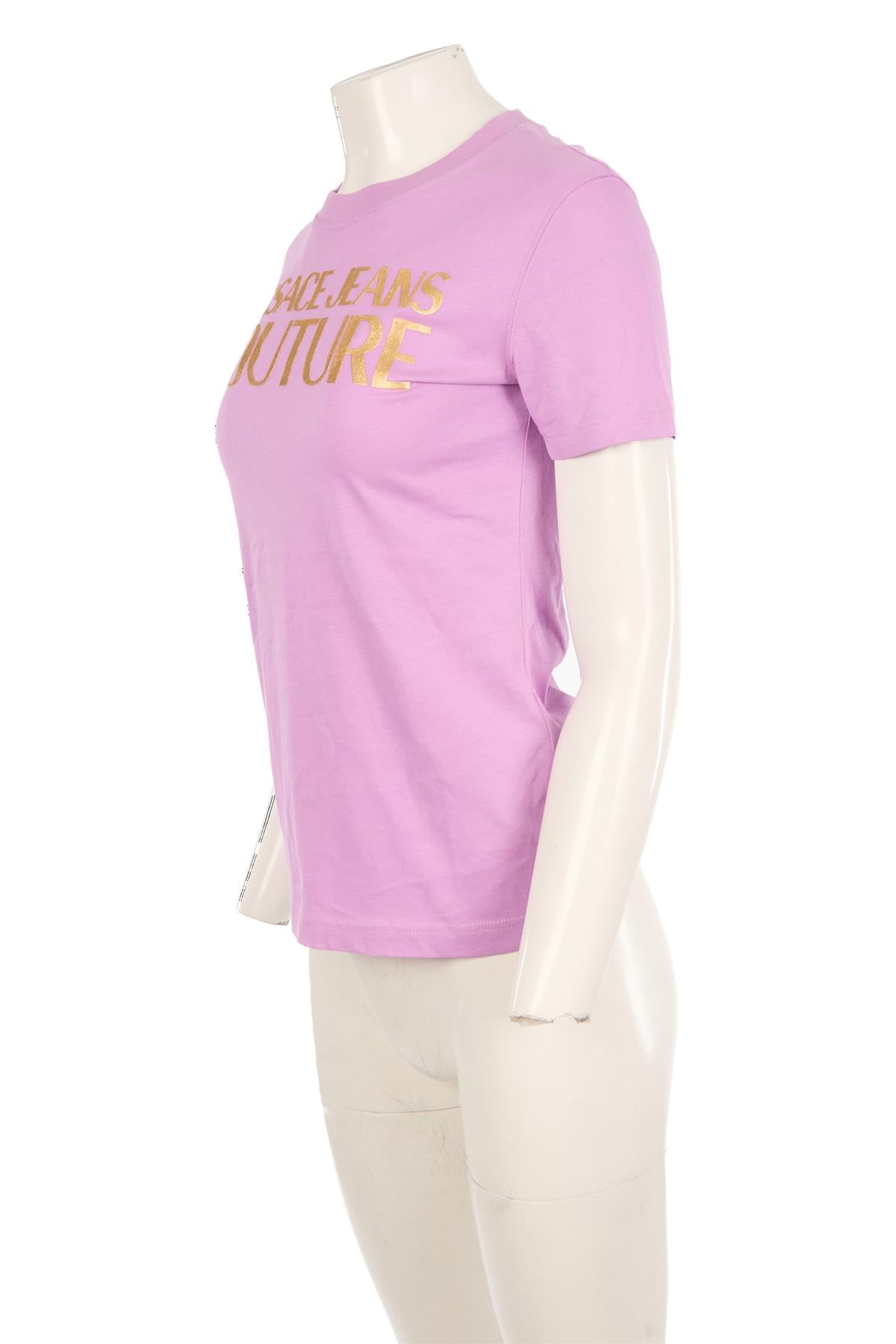 VERSACE JEANS COUTURE PURPLE COTTON T-SHIRT MEDIUM