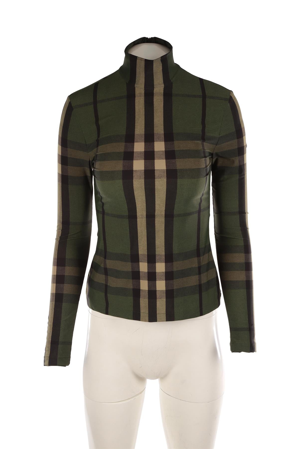 BURBERRY GREEN JERSEY TOP SMALL