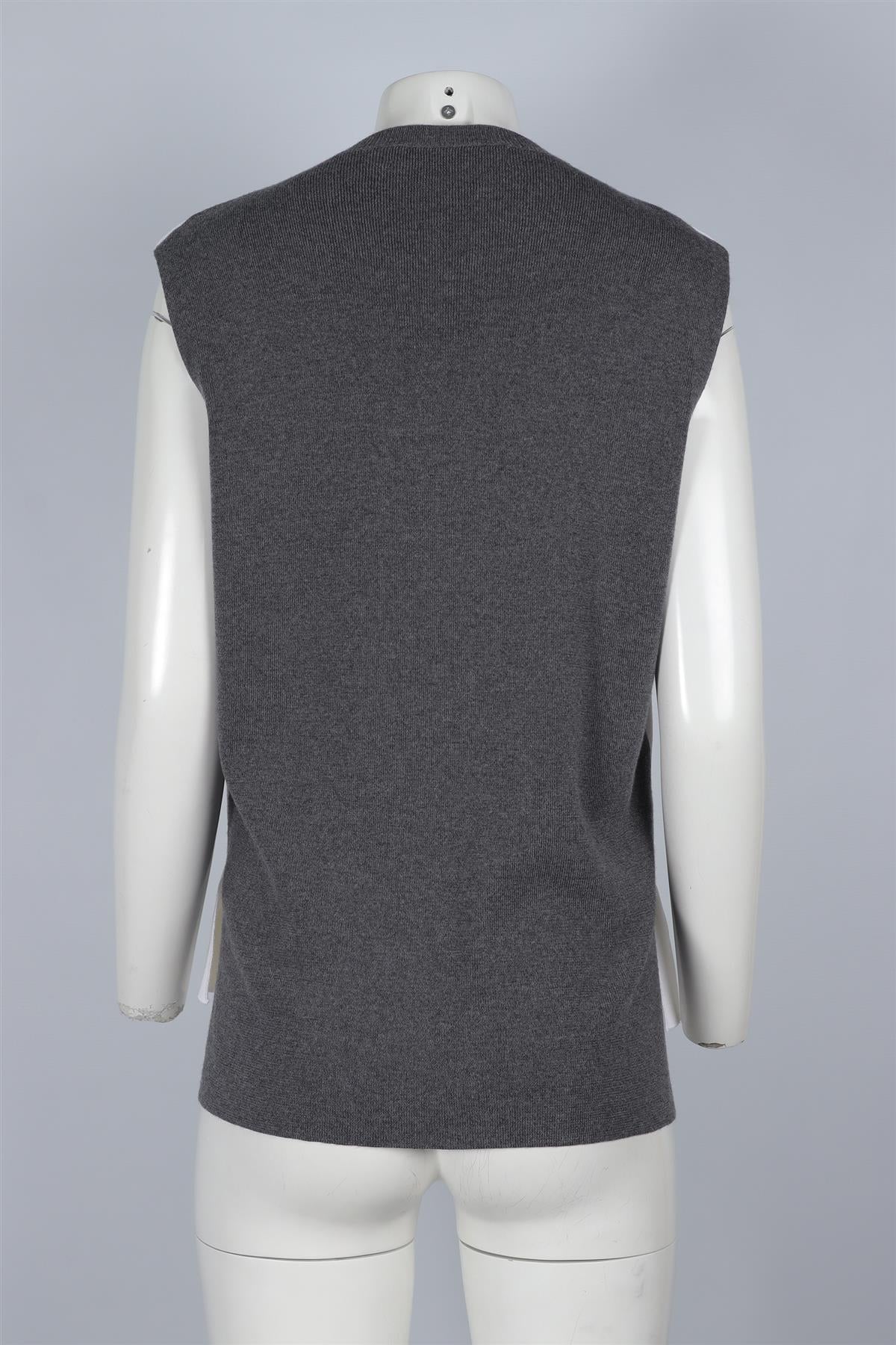 MARNI WHITE AND GREY WOOL TOP IT 42 UK 10