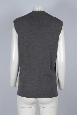 MARNI WHITE AND GREY WOOL TOP IT 42 UK 10