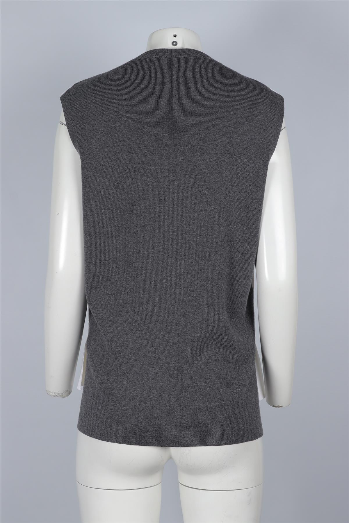 MARNI WHITE AND GREY WOOL TOP IT 42 UK 10