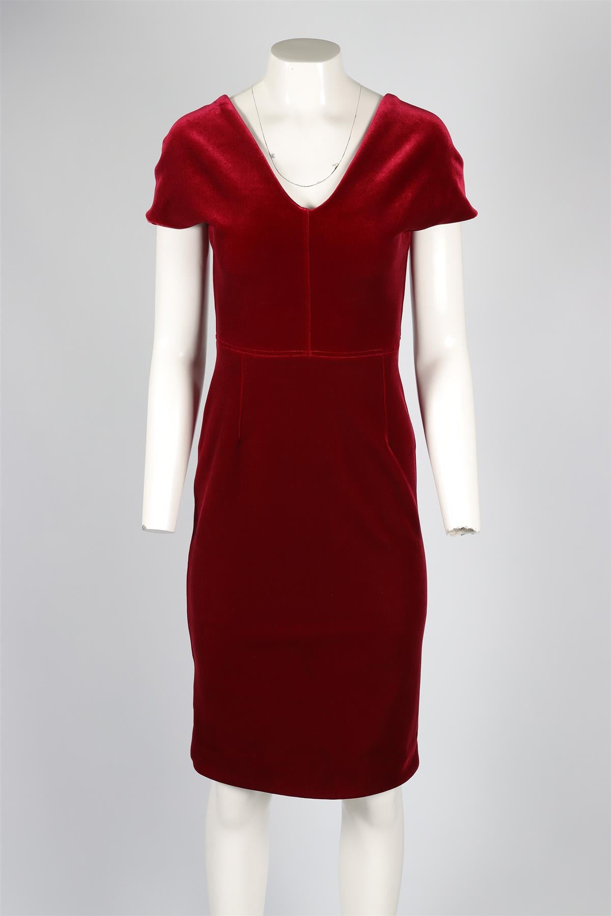 EMILIO DE LA MORENA RED VELVET MINI DRESS UK 8