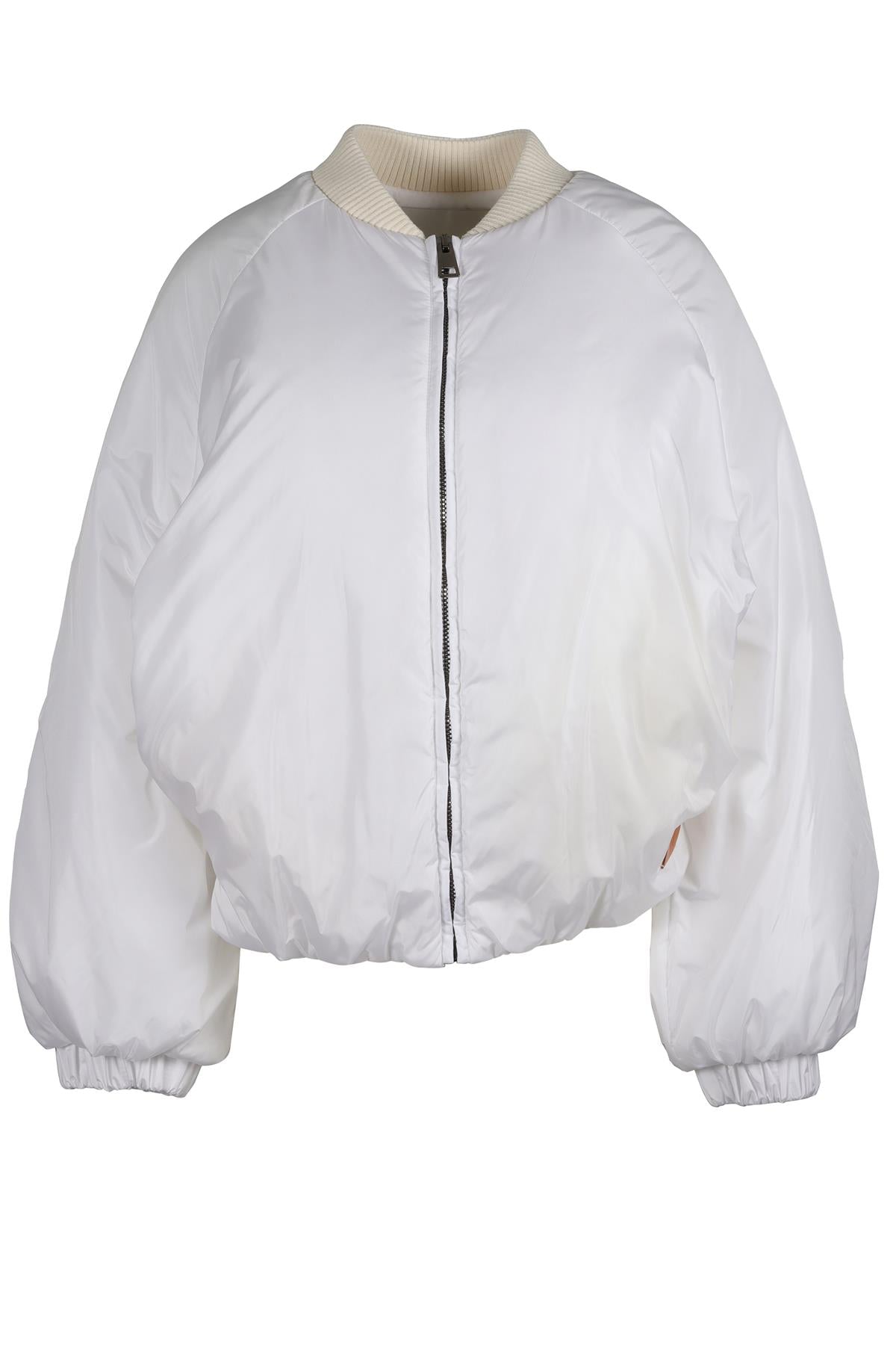 FORTE FORTE WHITE SHELL BOMBER JACKET UK 8