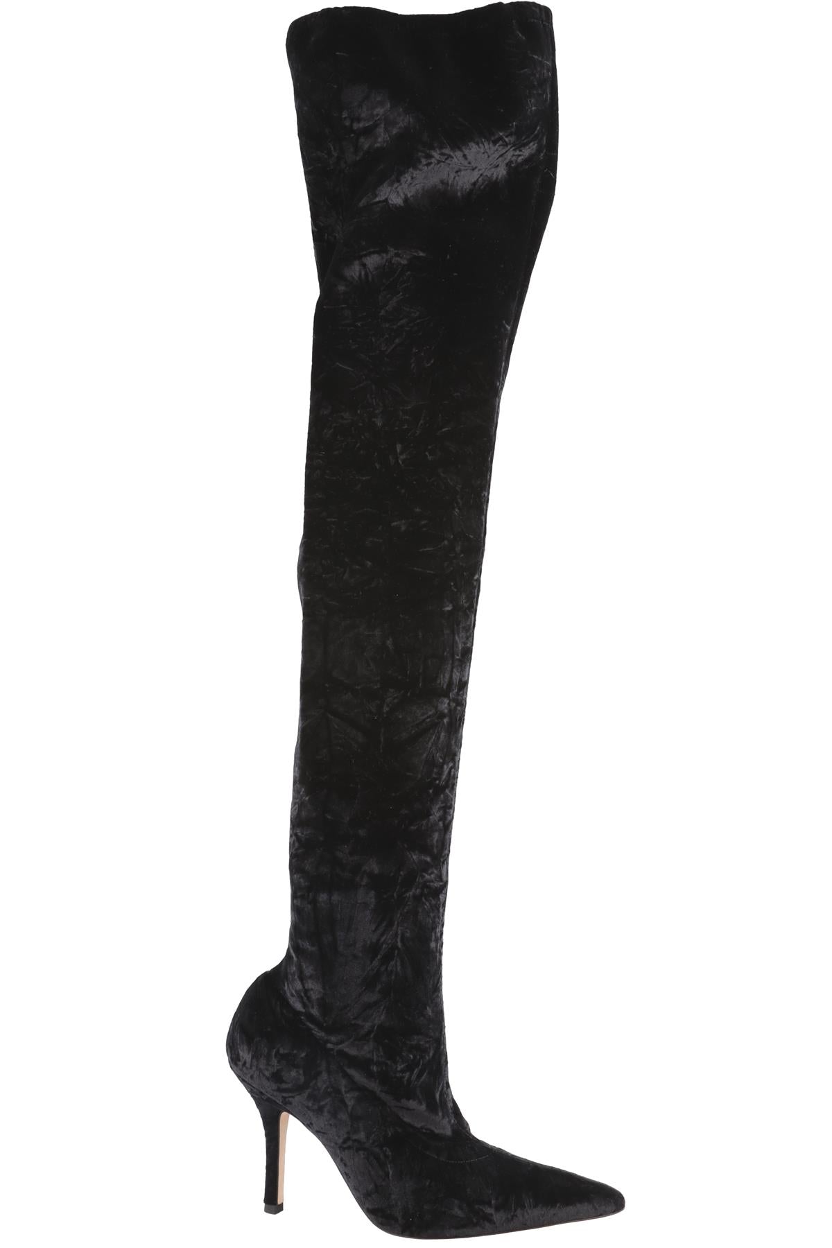 PARIS TEXAS BLACK VELVET OVER THE KNEE BOOTS EU 38.5 UK 5.5 US 8.5