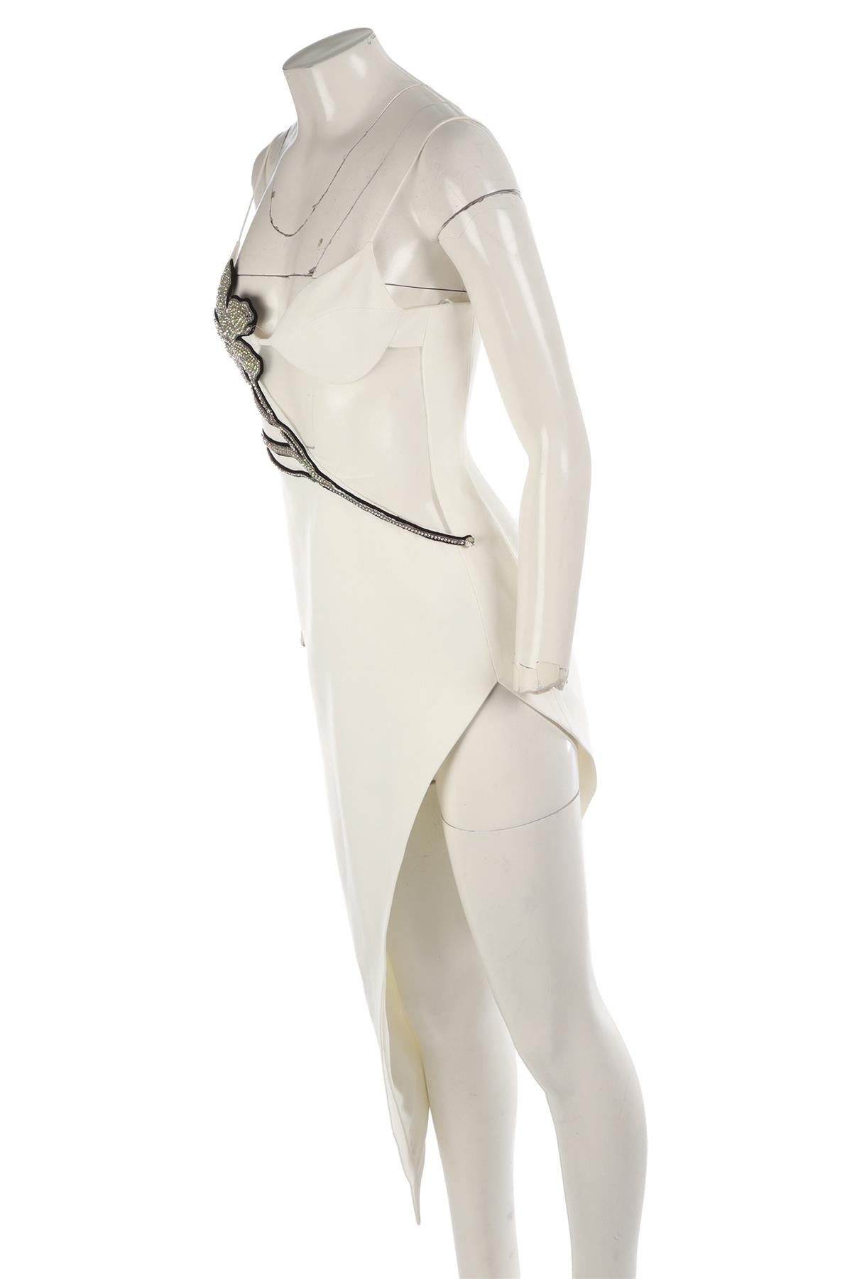 DAVID KOMA WHITE CREPE MIDI DRESS UK 8