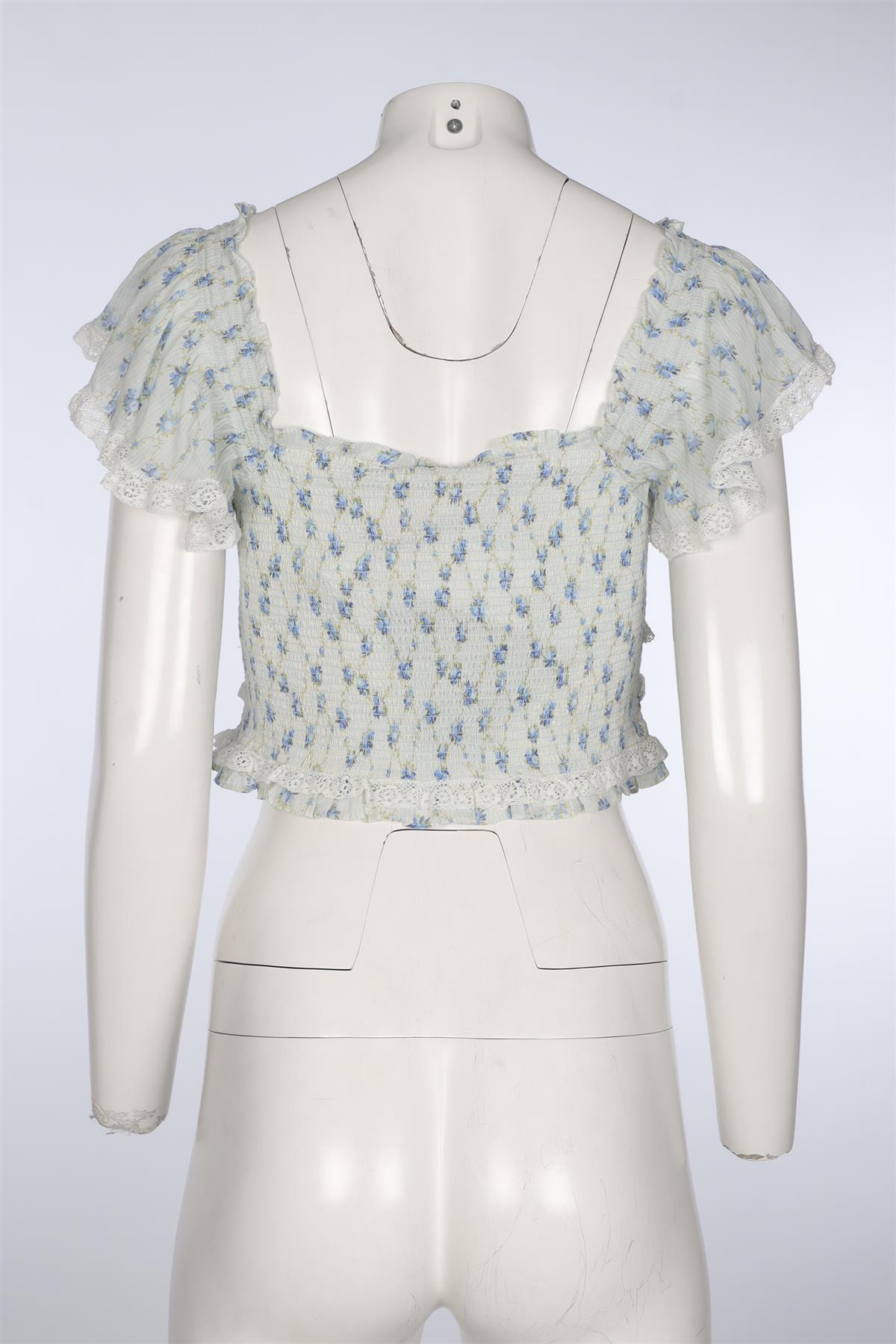 LOVESHACKFANCY BLUE COTTON TOP MEDIUM
