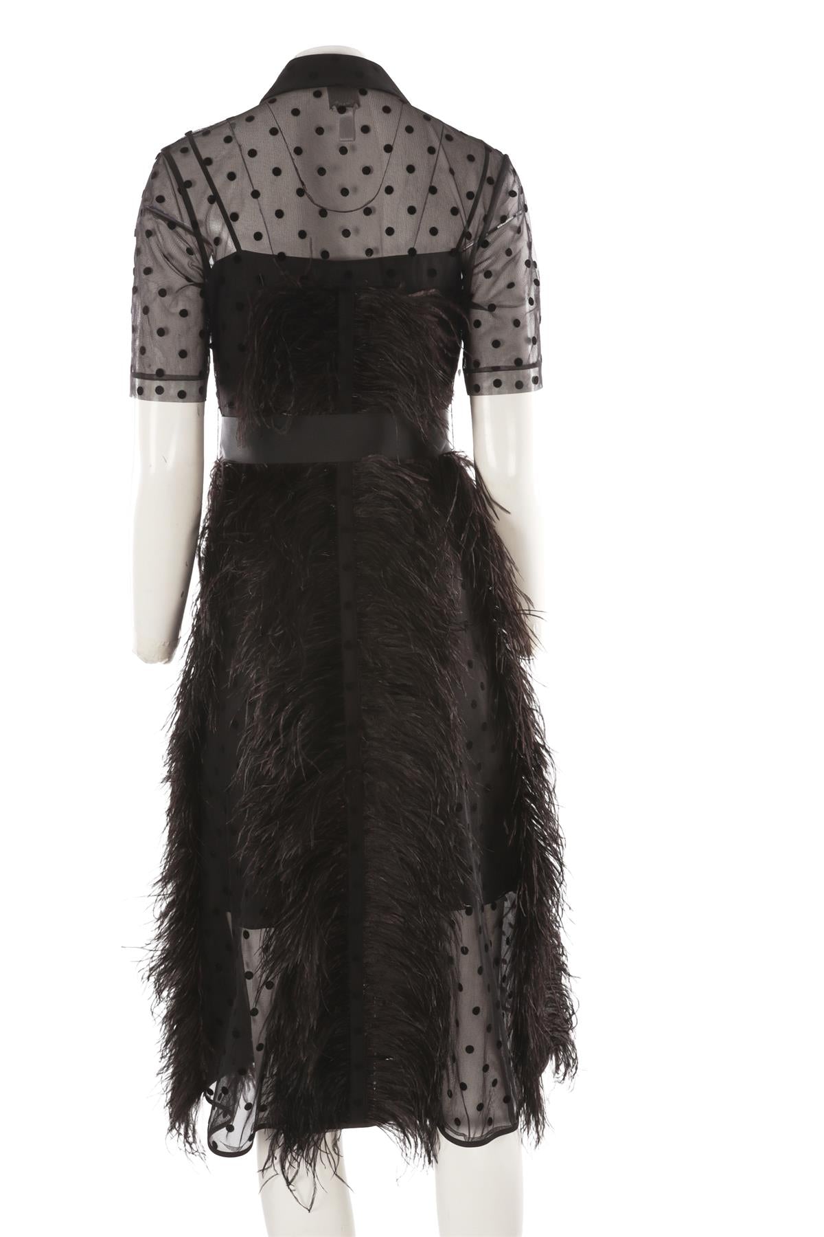 BLACK SILK MIDI DRESS