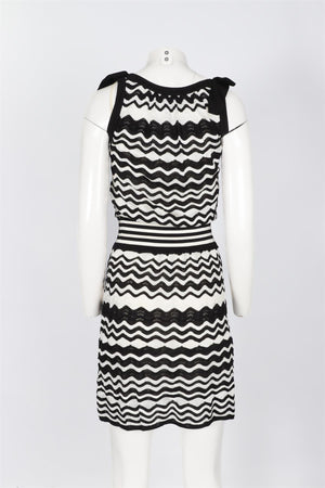 M MISSONI BLACK KNIT MINI DRESS IT 42 UK 10