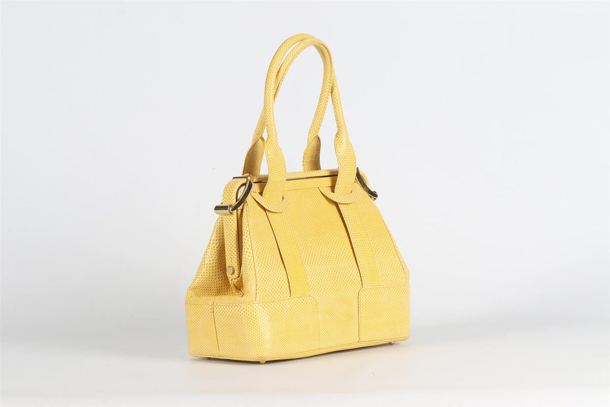 JUDITH LEIBER SNAKE EFFECT LEATHER TOTE BAG