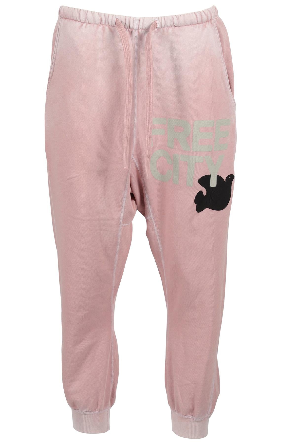 FREE CITY PINK COTTON TRACK PANTS SMALL