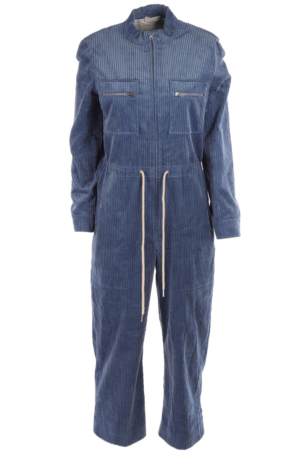 SANDRO BLUE CORDUROY JUMPSUIT FR 40 UK 12