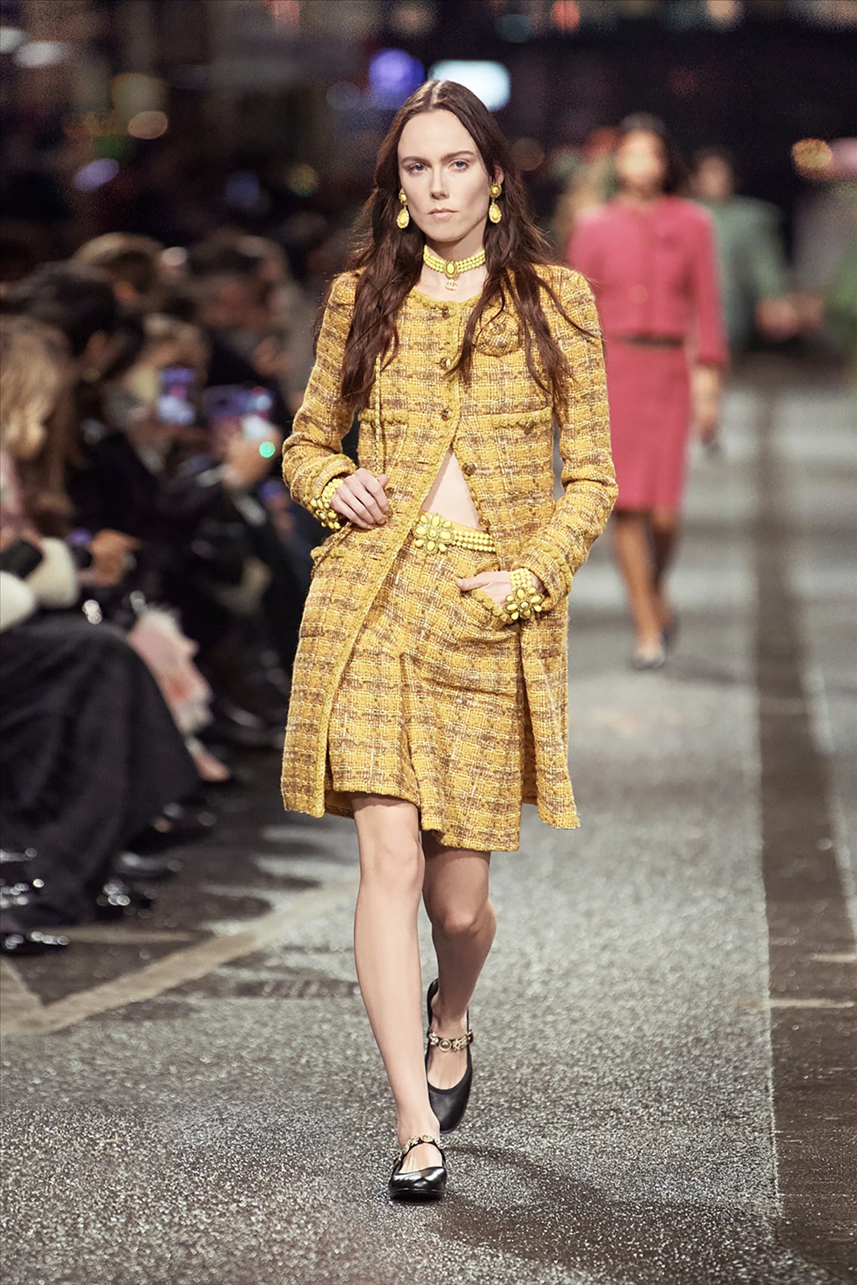 CHANEL YELLOW 2024 TWEED COAT FR 46 UK 18