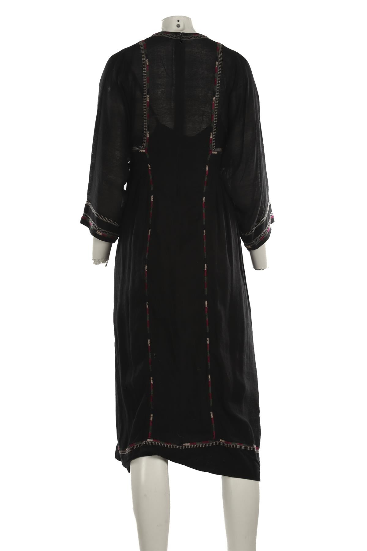 ISABEL MARANT BLACK SILK MIDI DRESS FR 34 UK 6