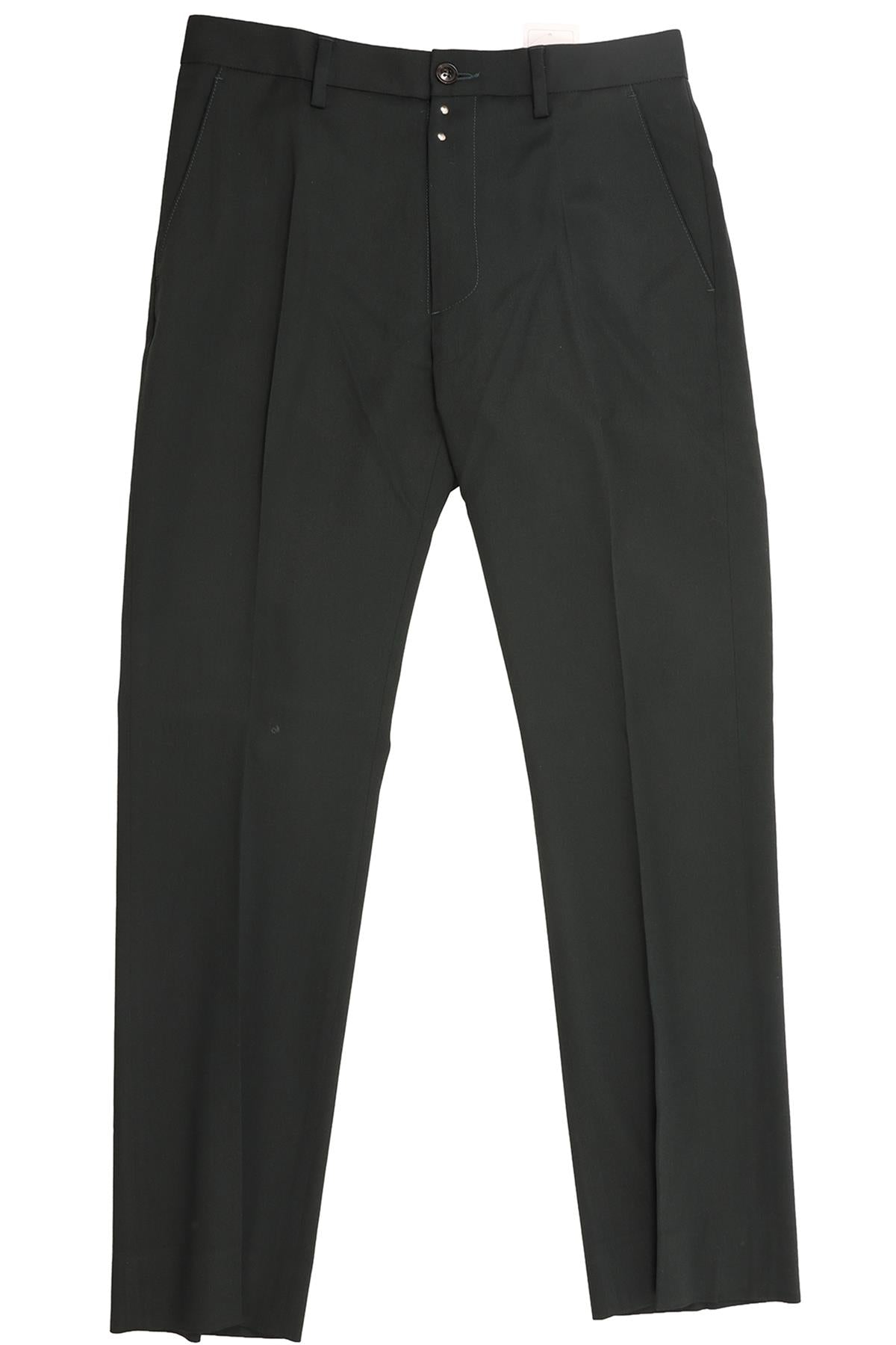 MM6 MAISON MARGIELA GREEN MEN'S WOOL STRAIGHT LEG PANTS IT 46 UK/US 30