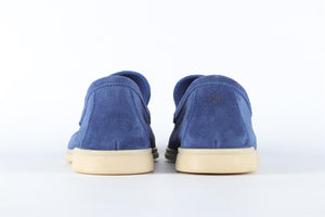 LORO PIANA BLUE MEN'S SUMMER WALK SUEDE LOAFERS EU 42 UK 8 US 9