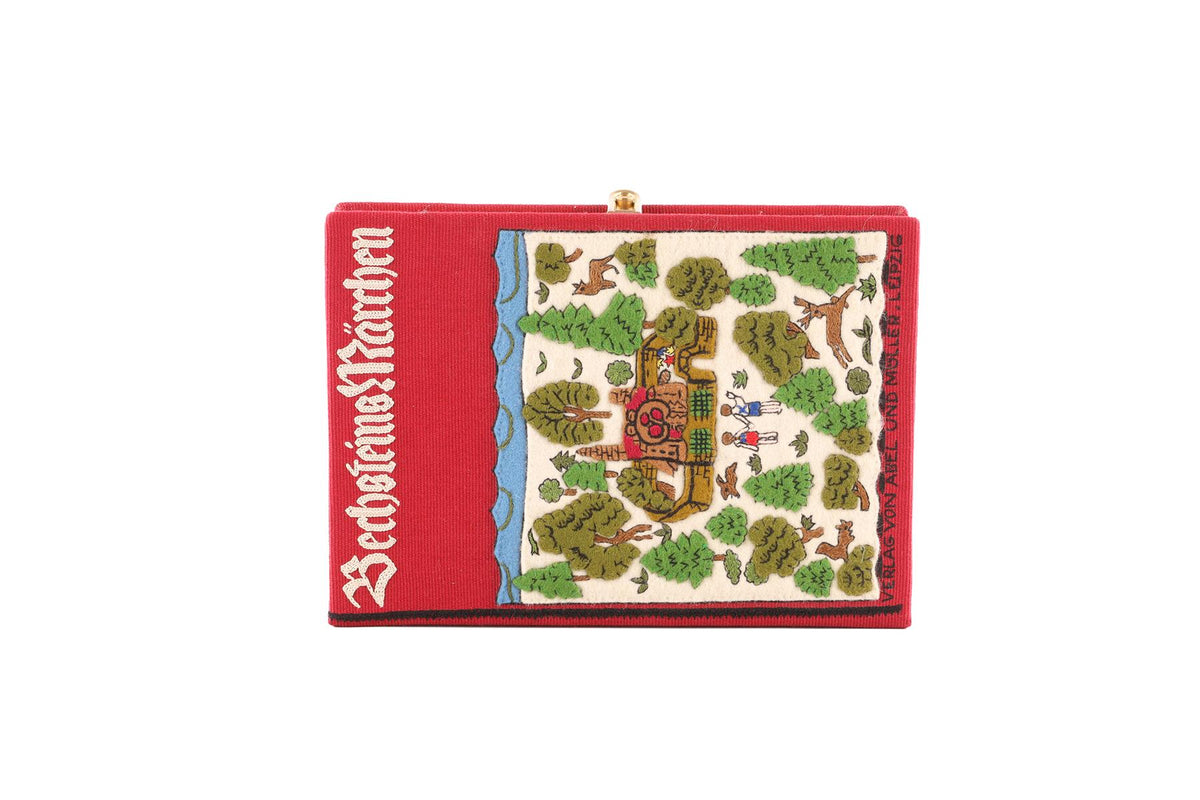 OLYMPIA LE TAN RED FOREST HANSEL AND GRETEL FABRIC CLUTCH