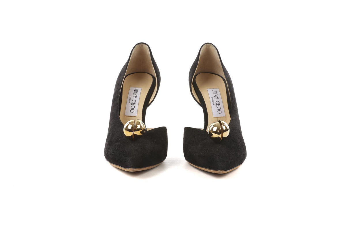 JIMMY CHOO BLACK SUEDE PUMPS EU 38.5 UK 5.5 US 8.5
