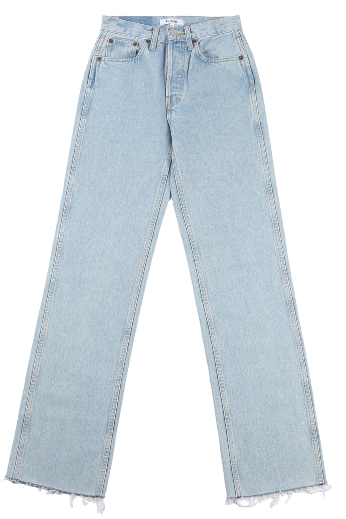 RE/DONE BLUE HIGH RISE STRAIGHT LEG JEANS W24 UK 6