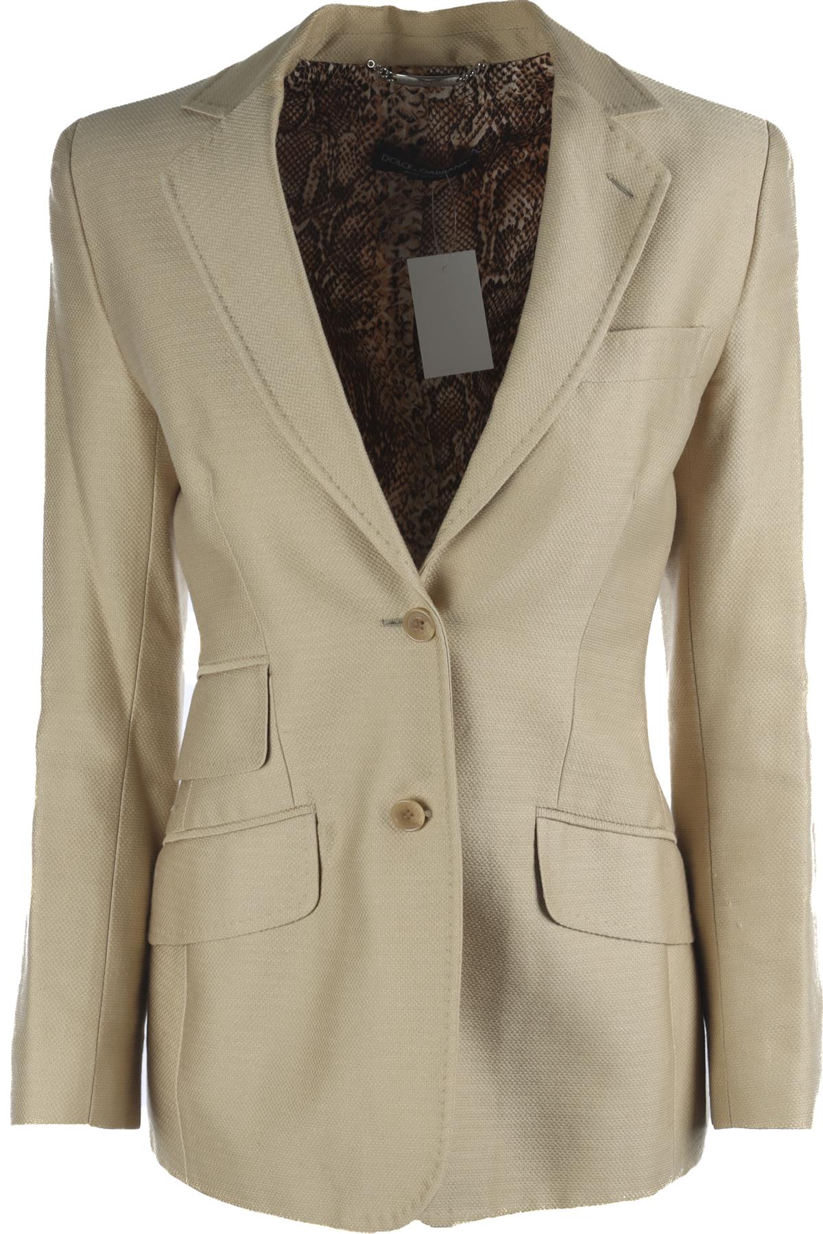 DOLCE & GABBANA BEIGE COTTON BLAZER IT 40 UK 8
