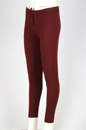 HARROD OF LONDON RED CASHMERE TRACK PANTS SMALL