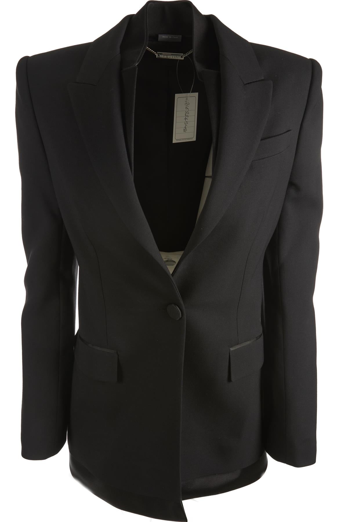 ALEXANDER MCQUEEN BLACK WOOL BLAZER IT 40 UK 8