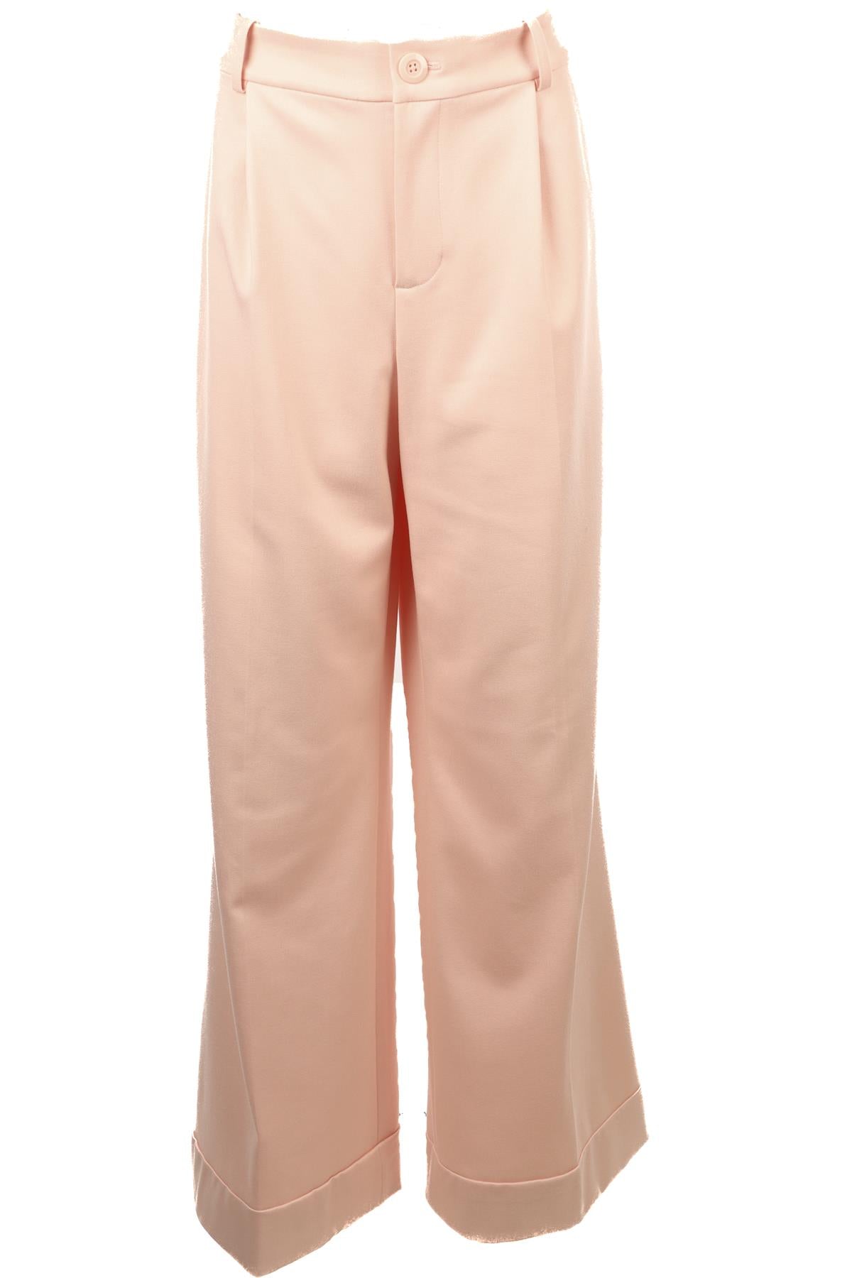 ALICE + OLIVIA PINK WOVEN WIDE LEG PANTS UK 14