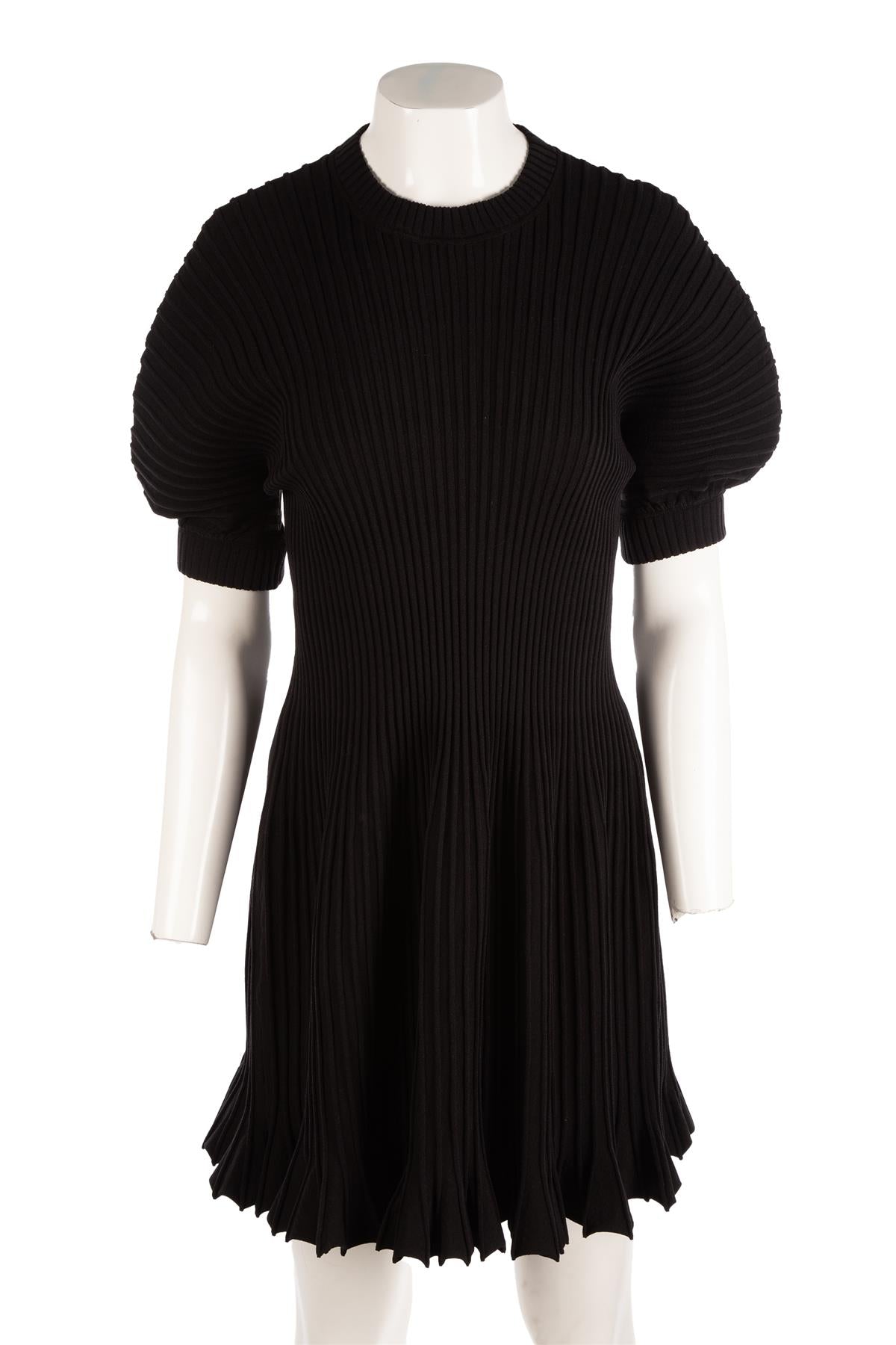 ULLA JOHNSON BLACK KNIT MINI DRESS MEDIUM