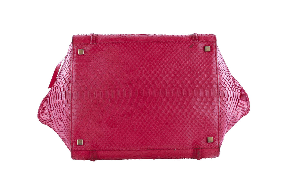 CELINE PINK PHANTOM MEDIUM PYTHON TOTE BAG