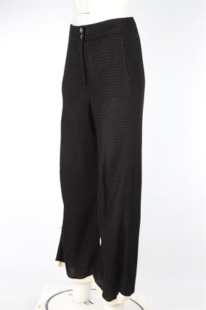 CHANEL BLACK 2024 COTTON FLARED PANTS FR 40 UK 12