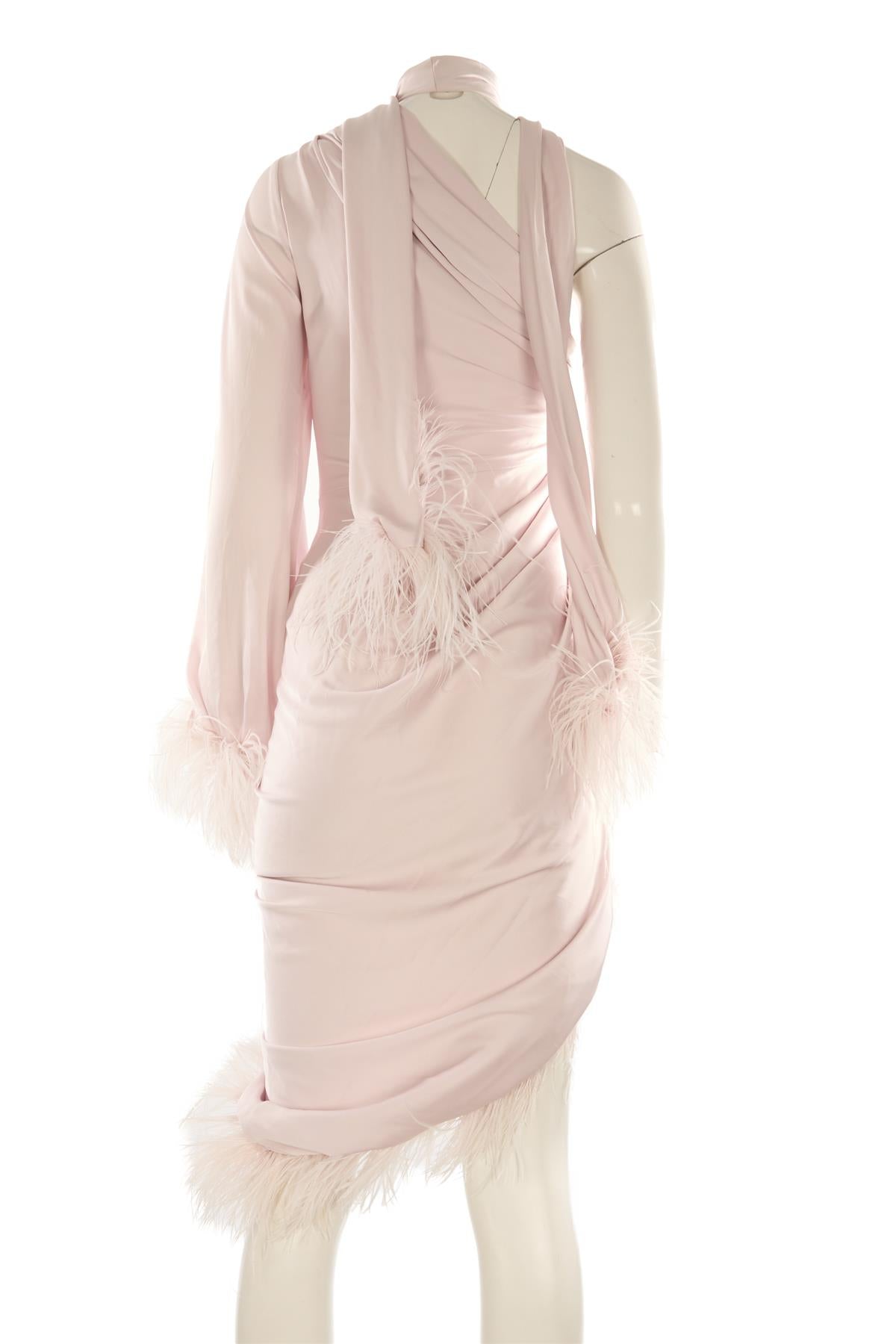 PATBO PINK SILK MIDI DRESS US 2 UK 6