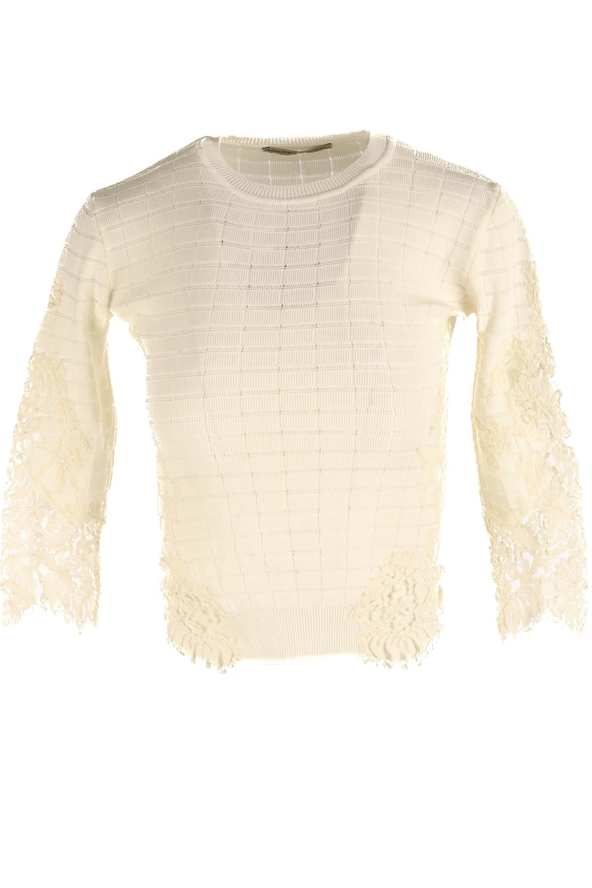 ERMANNO SCERVINO CREAM KNIT TOP IT 38 UK 6