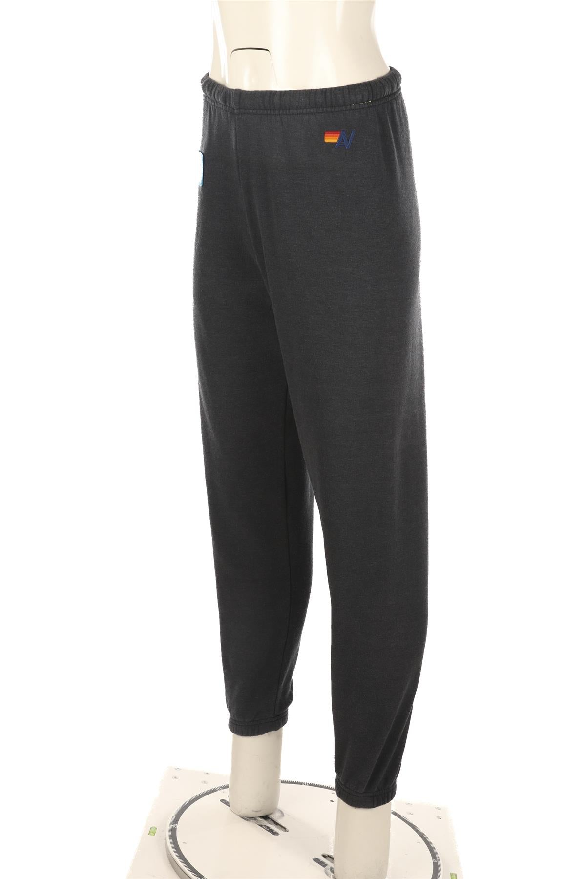 AVIATOR NATION GREY COTTON TRACK PANTS SMALL
