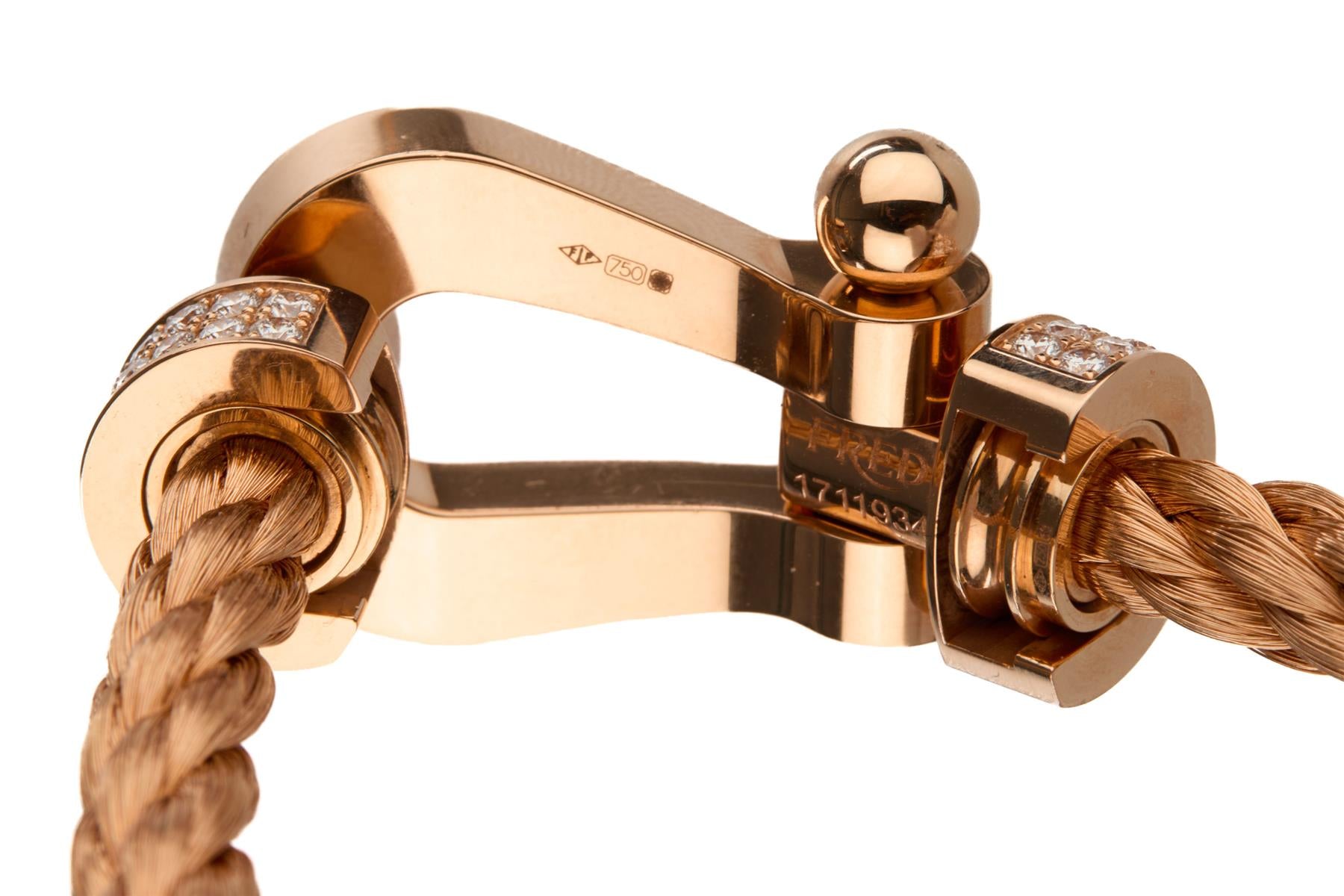 FRED FORCE 10 EXTRA LARGE 18K ROSE GOLD BRACELET 19.7 CM