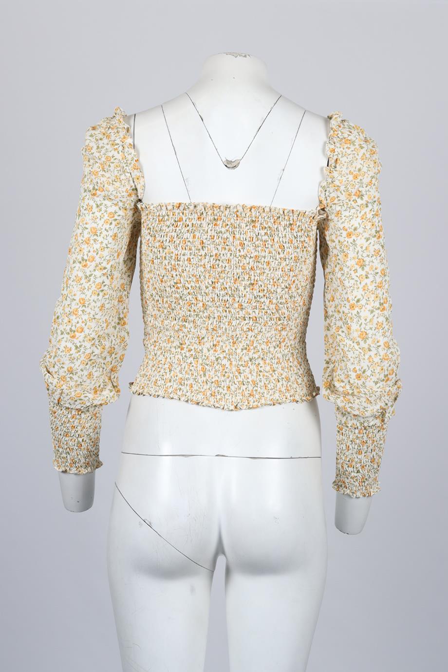 REFORMATION FLORAL PRINT CREPE TOP SMALL