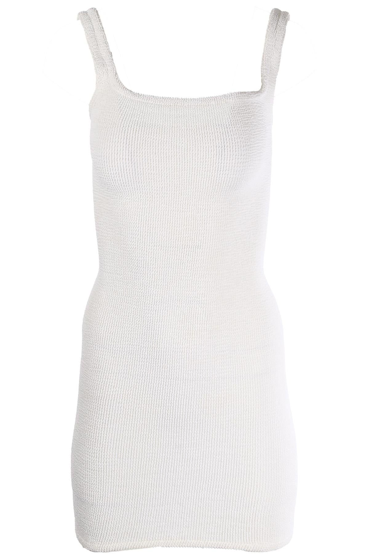 HUNZA G WHITE KNIT MINI DRESS XSMALL