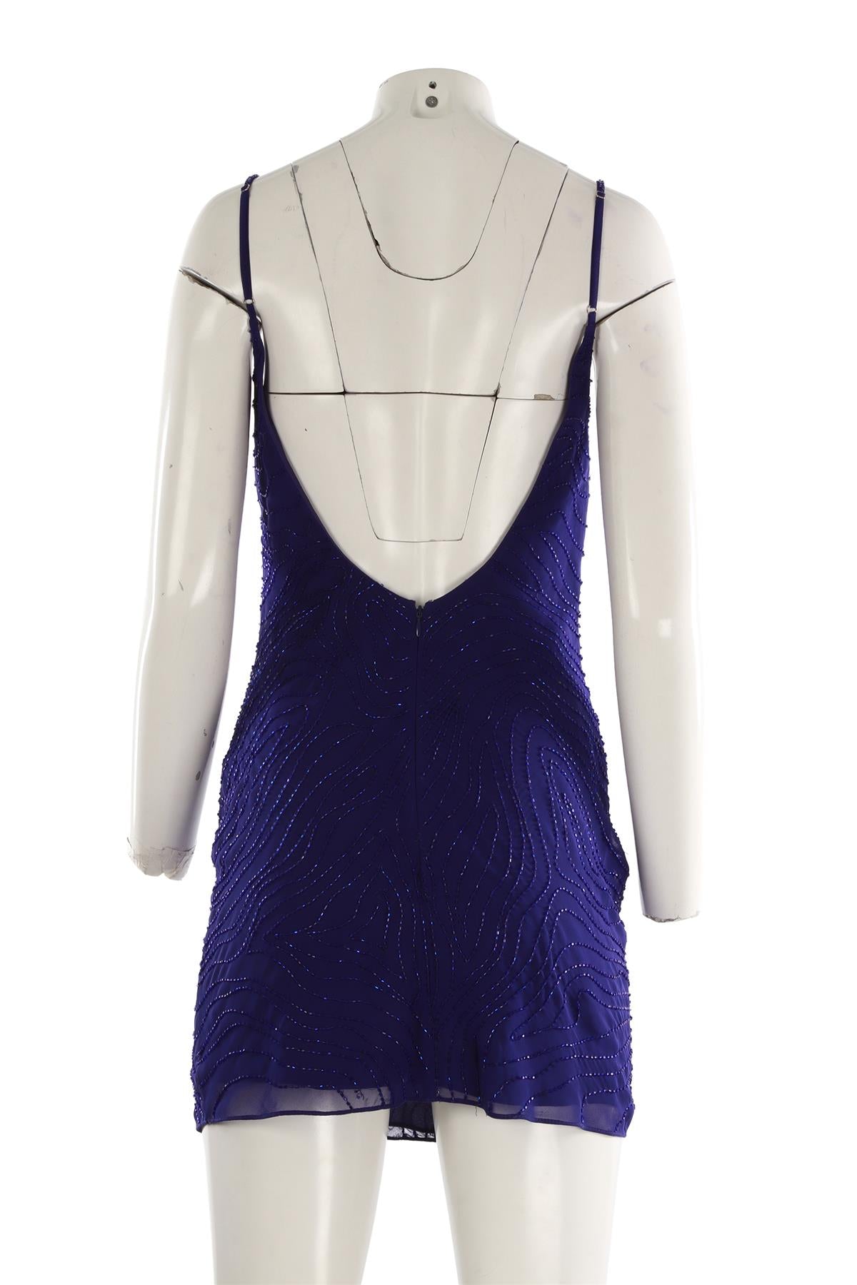RAT & BOA BLUE CREPE MINI DRESS XSMALL