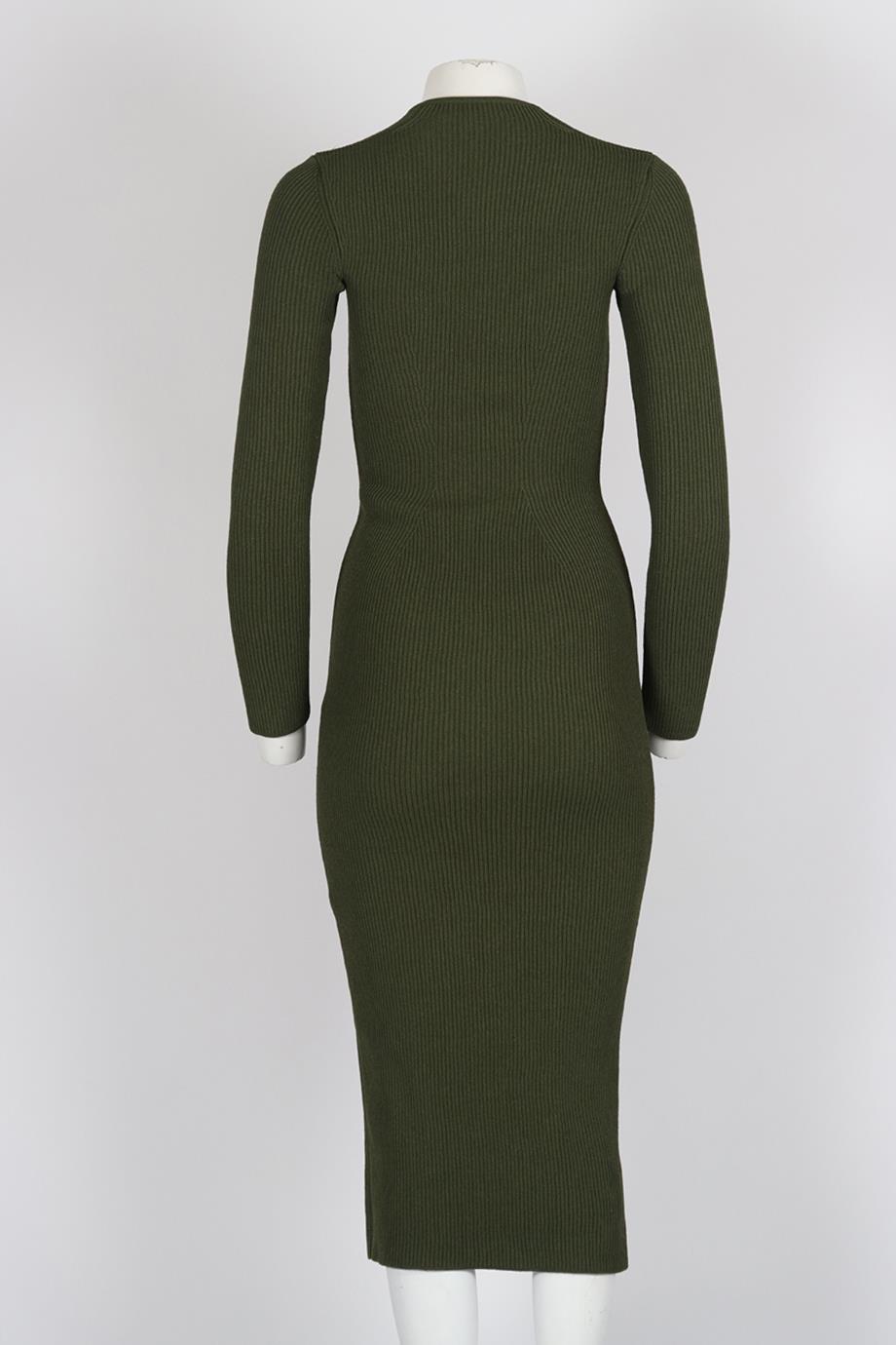 KHAITE RIBBED KNIT MIDI DRESS SMALL