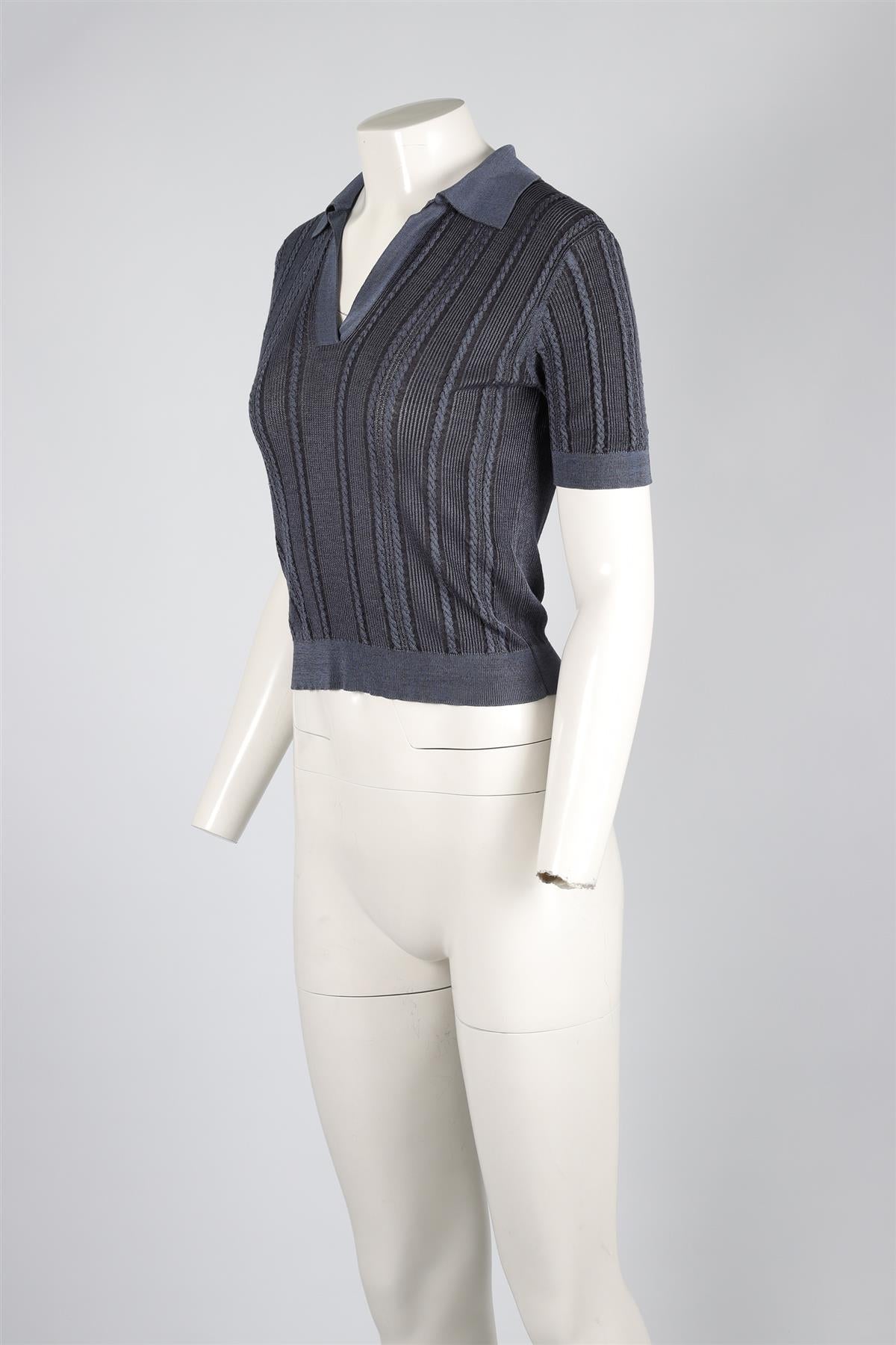 CHLOÉ BLUE KNIT TOP FR 36 UK 8