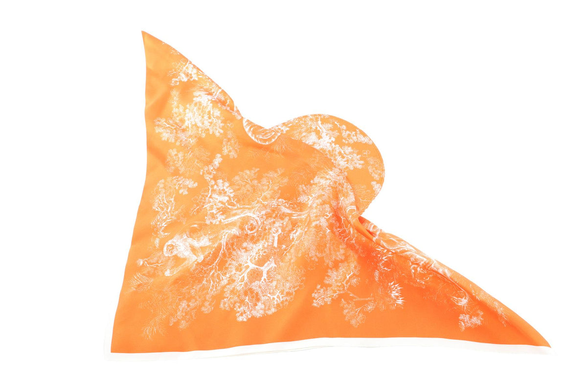 CHRISTIAN DIOR ORANGE TOILE DE JOUY SILK VISOR