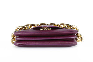 BOTTEGA VENETA PURPLE MOUNT SMALL LEATHER SHOULDER BAG