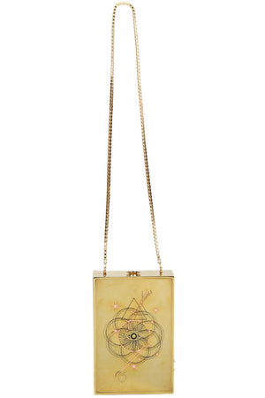 CHAOS PRINTED GOLD TONE CLUTCH