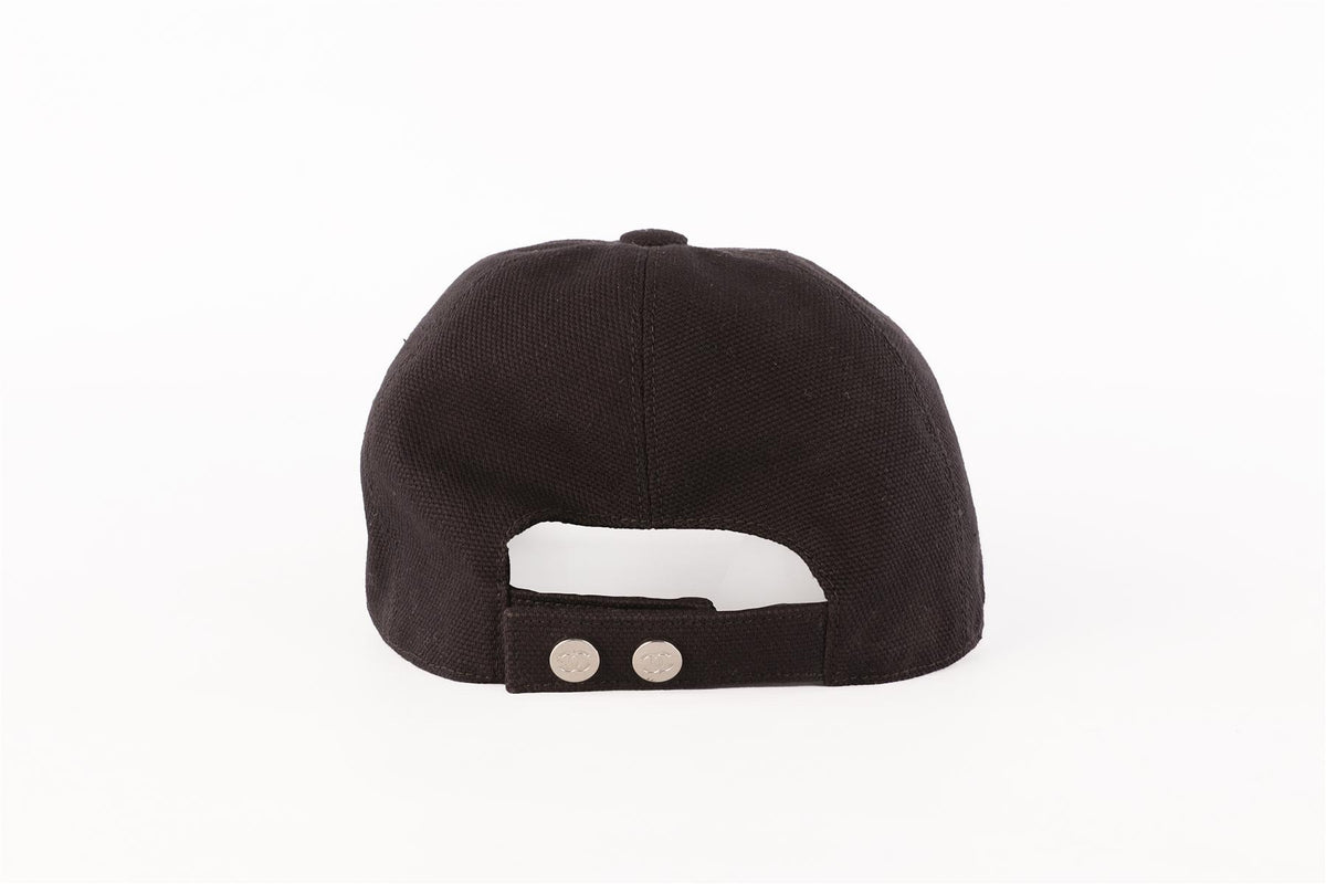 CHANEL BLACK COTTON BASEBALL CAP ONE SIZE
