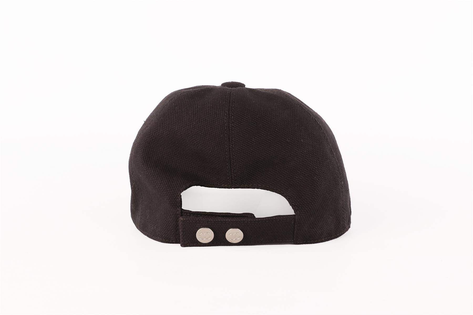 CHANEL BLACK COTTON BASEBALL CAP ONE SIZE
