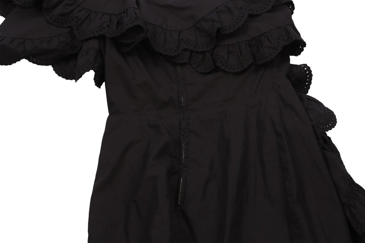 ISABEL MARANT BLACK COTTON MINI DRESS FR 36 UK 8